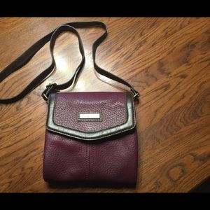 Tignanello plum and brown crossbody, EUC
